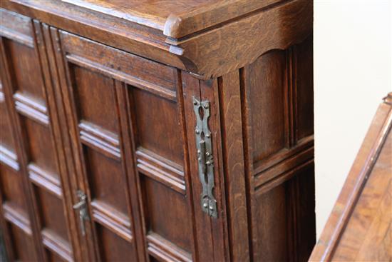 A Victorian aesthetic movement inlaid oak chiffonier designed by A.W.Blomfield and illustrated in Eastlakes Hints W.3ft 3in. D.1ft 6in